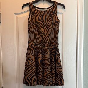 Little Mistress Elegant Zebra Print Dress